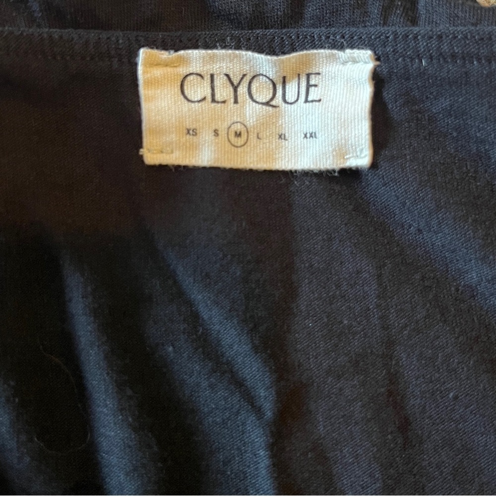 Revolve CLYQUE top Cambria Bodysuit black long sleeve off shoulder women medium - Picture 3 of 4